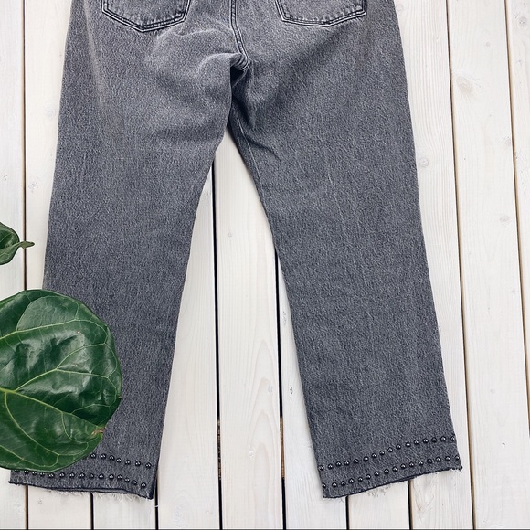 All Saints | Ava Studded Hem Straight Leg HR Jeans - Picture 15 of 15
